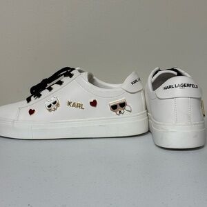 NWOB Karl Lagerfeld Women White Paris Cambie Pins Sneakers,Sz. 8 M